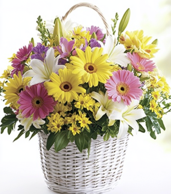 Cheerful Wishes Basket - Sunny Flower Delivery
