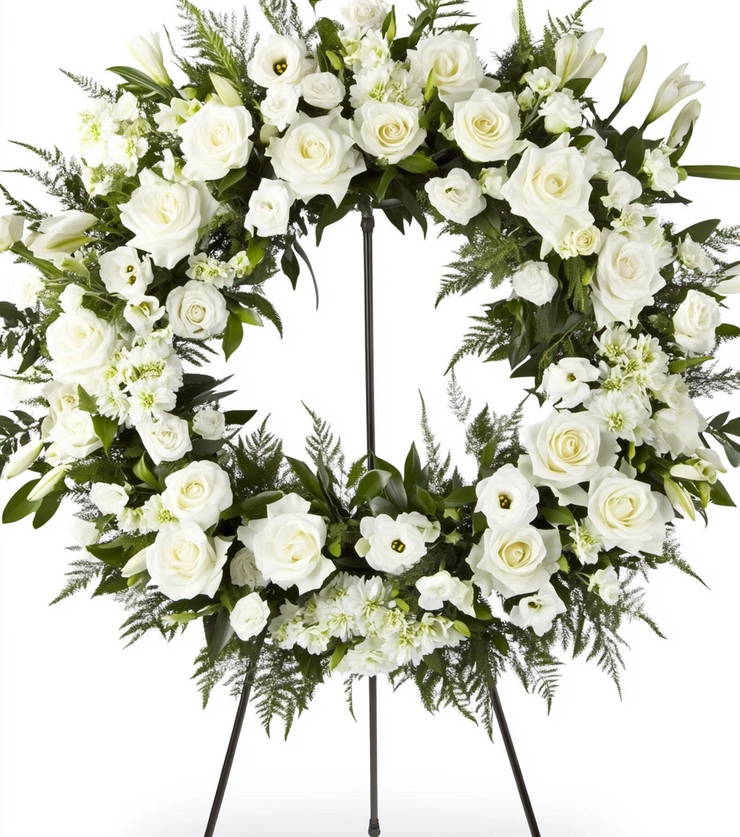 Cross My Heart Sympathy Wreath